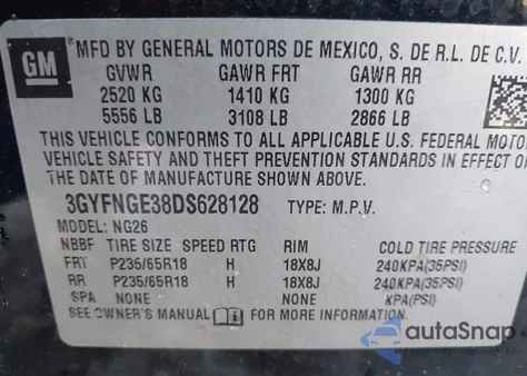 2013 Cadillac Srx Luxury Collection from USA, damaged, VIN 3GYFNGE38DS628128